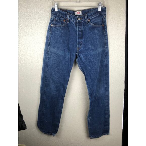 Levi's Mens 501 501XX Late 2000s Straight Leg Button Fly Blue Denim Jeans - Picture 2 of 13